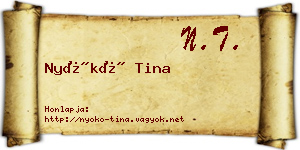 Nyókó Tina névjegykártya